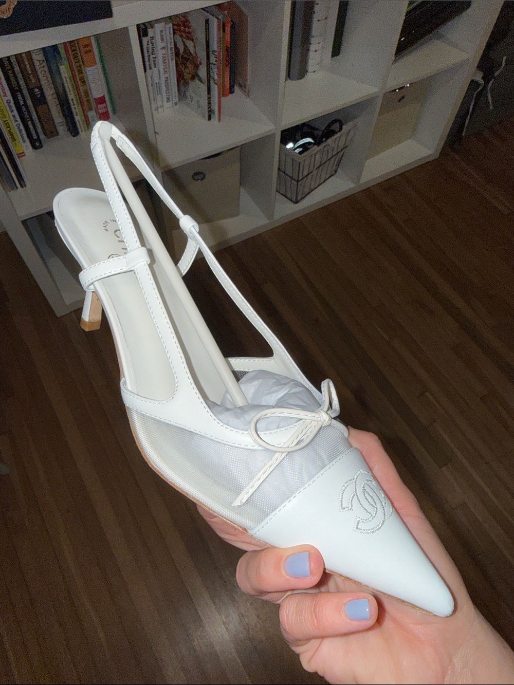 Vintage Chanel CC Bow Cap Toe
Slingback Heels - Picture 2 of 4